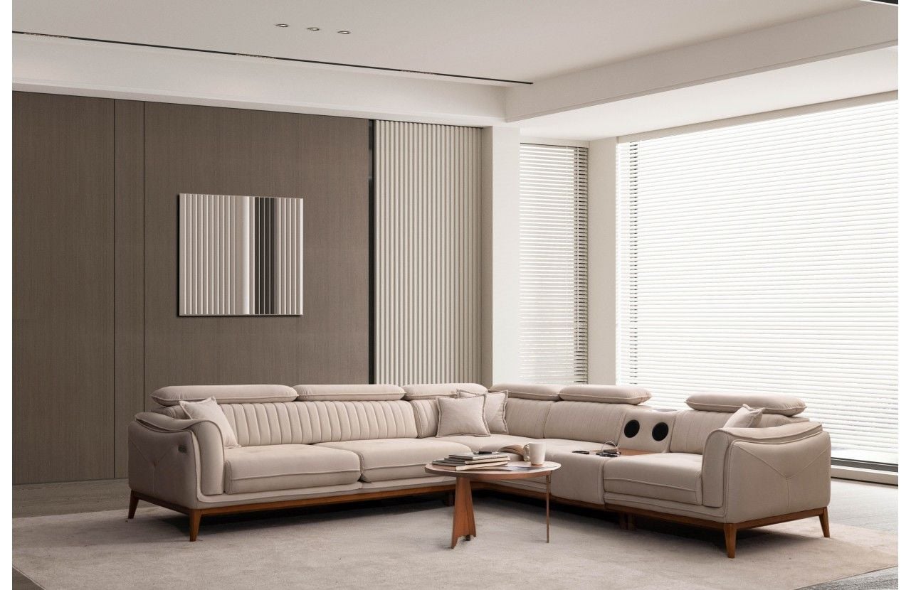 Milas Köşe Koltuk Takımı Krem