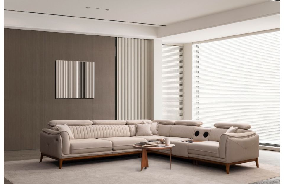 Milas Köşe Koltuk Takımı Krem