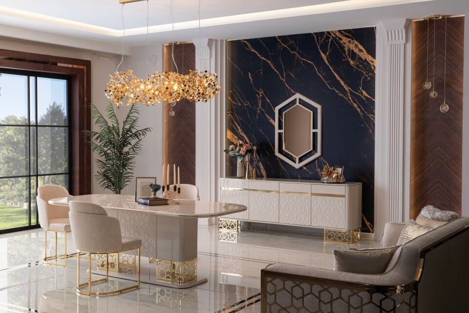 Fendi Lüks Yemek Odası Takımı
