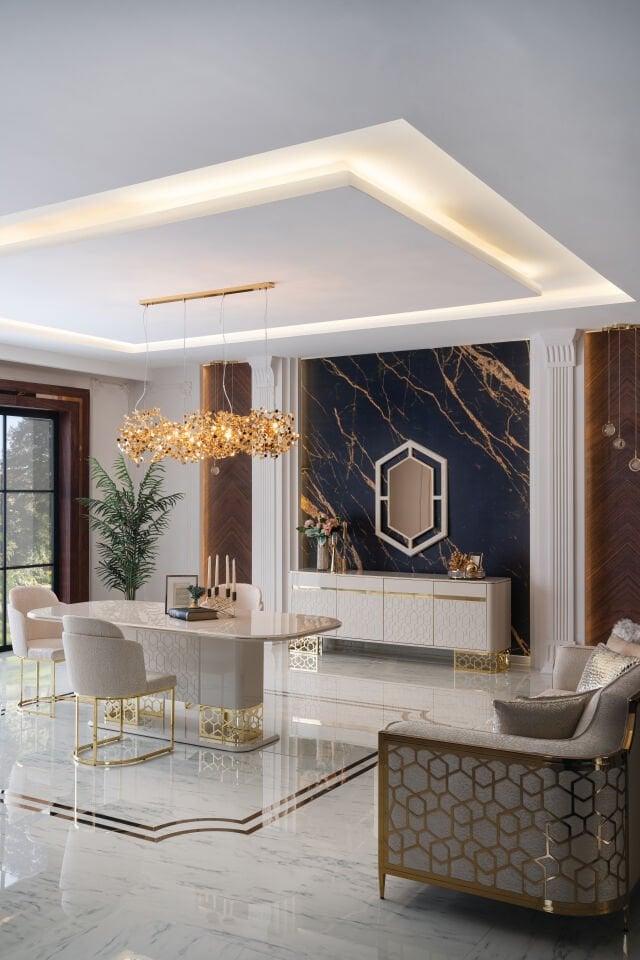 Fendi Lüks Yemek Odası Takımı