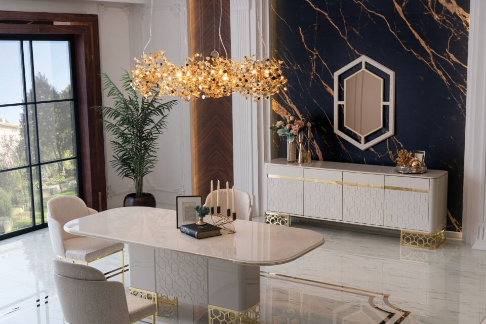 Fendi Lüks Yemek Odası Takımı