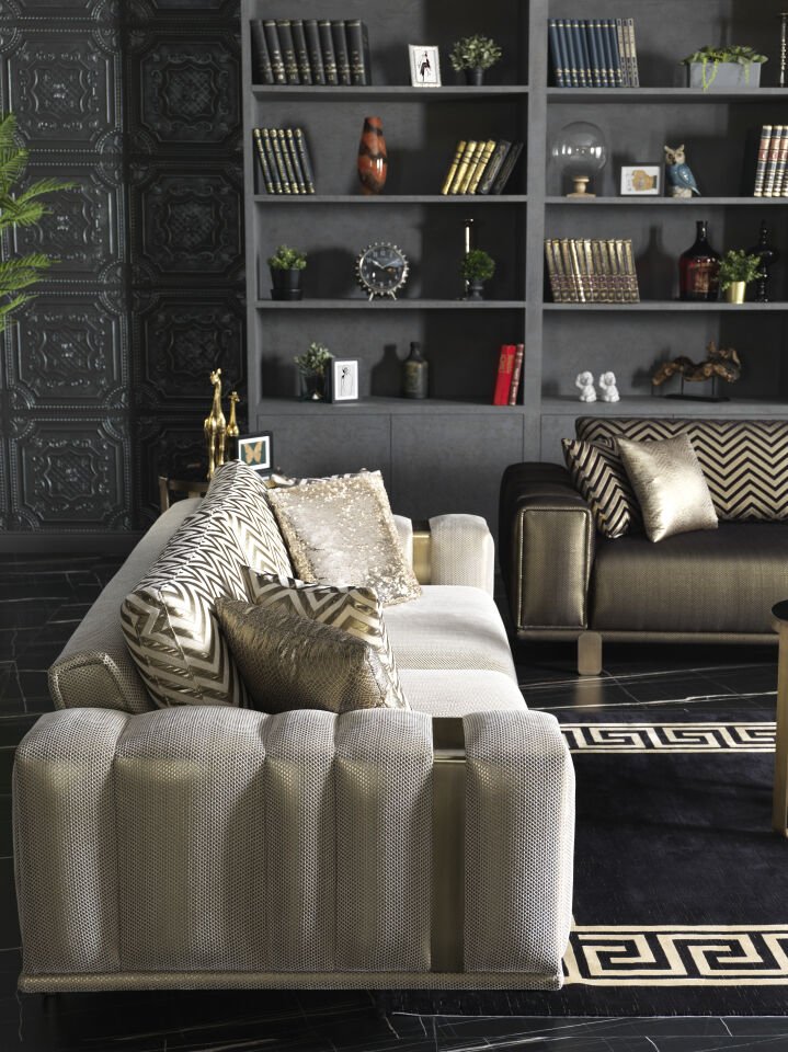 Versace Koltuk Takımı | Lüks Gold Metalik