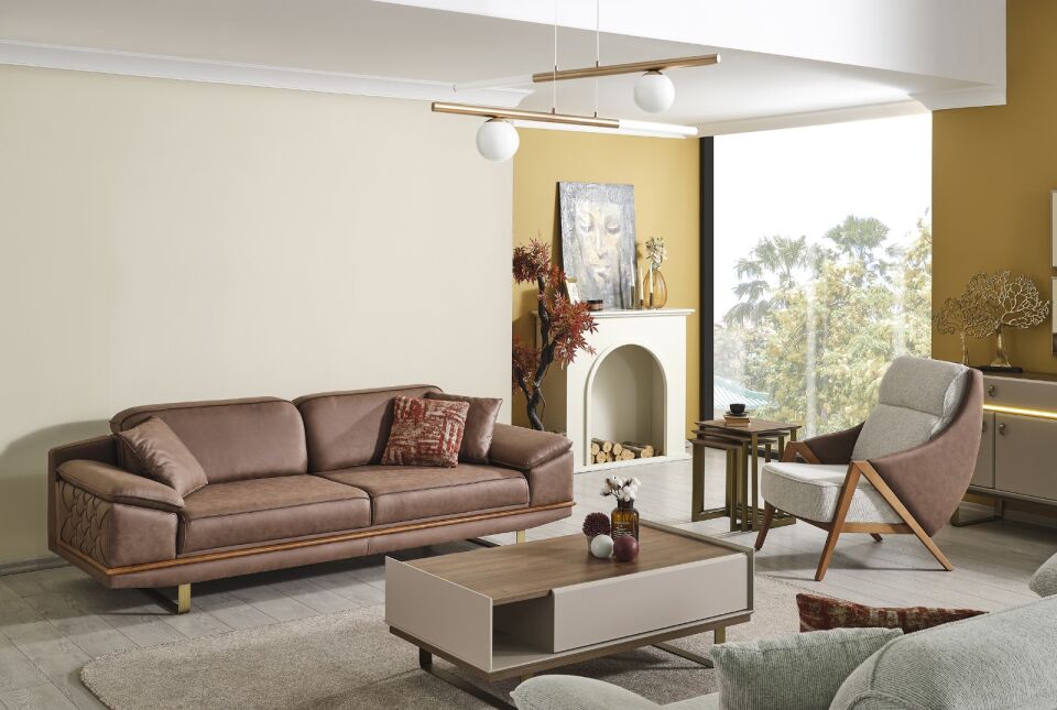 Tanca Koltuk Takımı | Lüks Vizon & Gri Gold