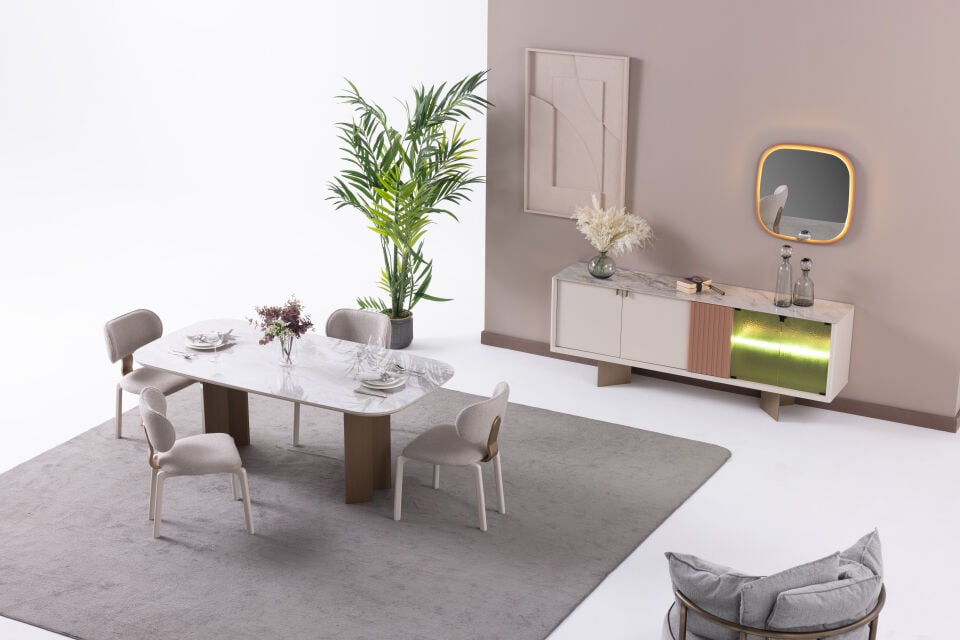 Pastel Yemek Odası Takımı